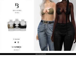 Sims 4 — Multi Tie Crop Top by Bill_Sims — This top features a slinky material with a multi strap design and a cropped