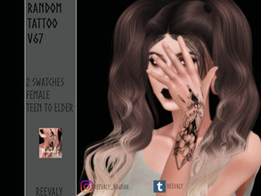 Sims 4 — Random Tattoo V67 by Reevaly — 2 Swatches. Teen to Elder. Female. Base Game compatible. Please do not reupload.