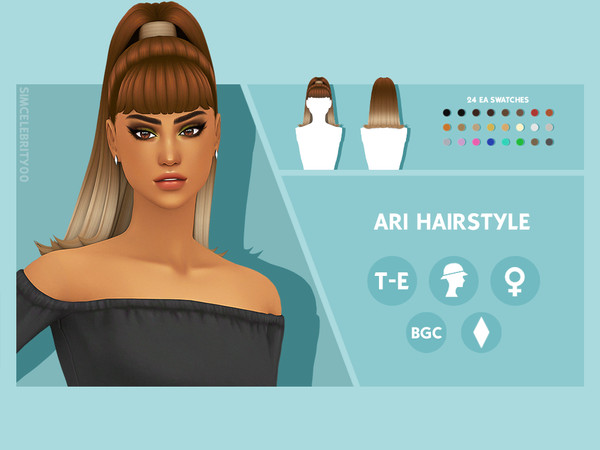 Sims 4 — Ari Hairstyle Ombre Accessory by simcelebrity00 — Ombre Accessory: - Slider Compatible - Can Be Found in