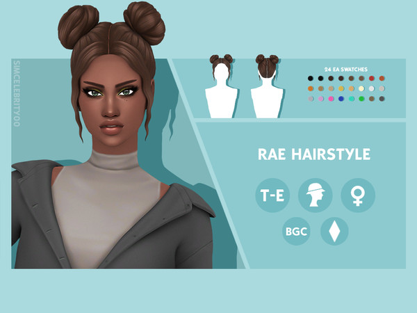 Sims 4 — Rae Hairstyle by simcelebrity00 — Hairstyle: - Maxis Match Hairstyle - Available for Teens-Elders - 24 EA