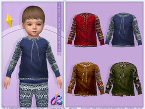 Sims 4 — Toddler Boy Sweater RPL152 by RobertaPLobo — :: Toddler Knitted Sweater RPL152 for boy - TS4 :: 4 swatches ::