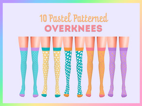 Sims 4 — Pastel Patterned Overknees by shelovespolkadots — 10 different pairs of overknees in pastel patterns