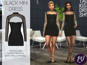Sims 4 — CECILIA - BLACK MINI DRESS by linavees — Original Mesh Custom thumbnail Base game compatible Happy simming!