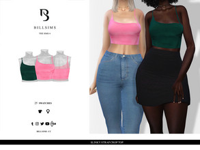 Sims 4 — Slinky Strap Crop Top by Bill_Sims — This top features a slinky material with straps and a cropped length! -