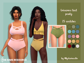 Sims 4 — Crisscross tied panty by MysteriousOo — Crisscross tied panty in 15 colors 15 Swatches; Base Game compatible; HQ