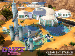 Sims 4 — CyFi Clear Sky Station by dasie22 — CyFi Clear Sky Station is a futuristic, modern house and a charming garden