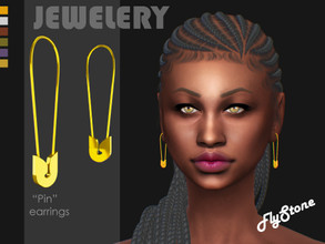 Sims 4 — "Pin" earrings by FlyStone — "Pin" earrings These are small elegant earrings for every day