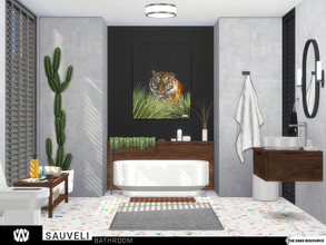 Sims 4 — Sauveli Bathroom by wondymoon — Sauveli modern bathroom furnitures with wood and solid color options and metal