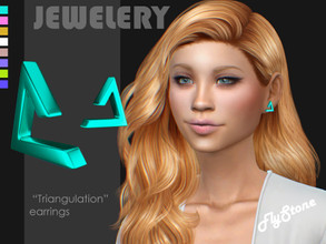 Sims 4 — "Triangulation" earrings by FlyStone — "Triangulation" earrings. Pure geometry in perefect