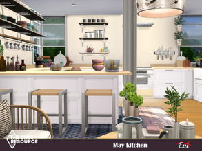 Sims 4 — May kitchen _TSR only CC by evi — With all the spring's light and colour this comfortable kitchen is an addition
