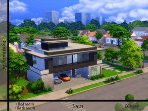 Sims 4 — Joan by Simara84 — Modern House build in Willow Creek on a 30x40 Lot, minimalistic interior and decoration. 