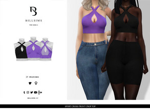 Sims 4 — Sport Cross Front Crop Top by Bill_Sims — This top features a cross front design and a cropped fit! - Female,