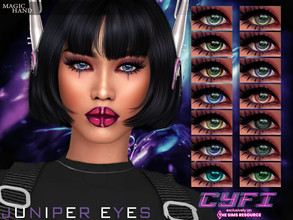 Sims 4 — CyFi - Juniper Eyes N95 by MagicHand — Futuristic eyes for males and females in 15 colors - HQ compatible.