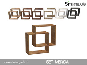 Sims 4 — Set Merida Square - Shelf 3 by Simenapule — Set Merida Square - Shelf 3 7 Colors.