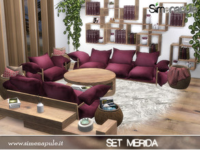 Sims 4 — Set Merida by Simenapule — Set Merida is a livingroom with a tinge of ethnic. The set includes 11 Objects and 1