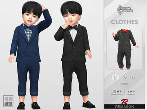 Sims 4 — Suits Outfit 01 for Toddler by remaron — Suits outfit for Toddler in The Sims 4 ReMaron_T_SuitsOutfit01 NEW MESH