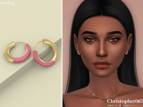 Sims 4 — Sasha Earrings by christopher0672 — This is a gorgeous pair of small metal chunky hoop earrings half coated with