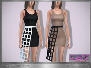 Sims 4 — CyFi - Cage Dress. by Pipco — A futuristic dress in 10 colors. Base Game Compatible New Mesh All Lods HQ