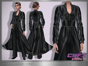 Sims 4 — CyFi - Justice Trench Coat. by Pipco — A sleek, futuristic coat. Single Swatch Base Game Compatible New Mesh All