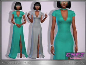 Sims 4 — CyFi - Sensor Gown. by Pipco — A sleek gown in 17 colors. Base Game Compatible New Mesh All Lods HQ Compatible