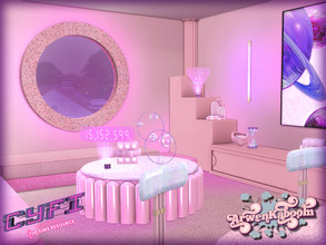 Sims 4 — Pink Mirror by ArwenKaboom — A concept of aesthetic, partially dystopian future inspired by a tv show and a