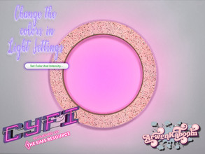 Sims 4 — CyFi Pink Mirror - Wall Addon Neon by ArwenKaboom — Base game neon light wall addon in multiple recolors. You