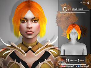 Sims 4 — Christine Hair by Mazero5 — Simple short hair with layers of color 18 Swatches All Lods
