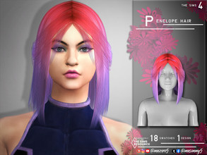 Sims 4 — Penelope Hair by Mazero5 — Medium to long hair with ombre stlye color 18 Swatches to choose from All Lods 