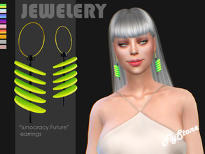 Sims 4 — "Lunocracy Future" earrings by FlyStone — "Lunocracy Future" earrings - it's futuristic