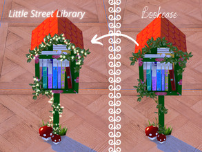 Sims 4 — Little Street Library - Bookcase by simbishy — A little street library bookcase! Handcrafted by the lovely