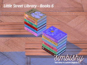 Sims 4 — Little Street Library - Books 6 by simbishy — A cute stack of 6 colourful books. Perfectly arranged!