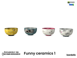 Sims 4 — kardofe_Funny ceramics_Bowl by kardofe — Brightly coloured bowl in four different options