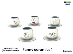 Sims 4 — kardofe_Funny ceramics_Bowl with plate by kardofe — Bowl with saucer, made of shiny white ceramic, with funny