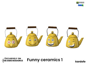Sims 4 — kardofe_Funny ceramics_Teapot by kardofe — Teapot with emoticon expressions, in four different options