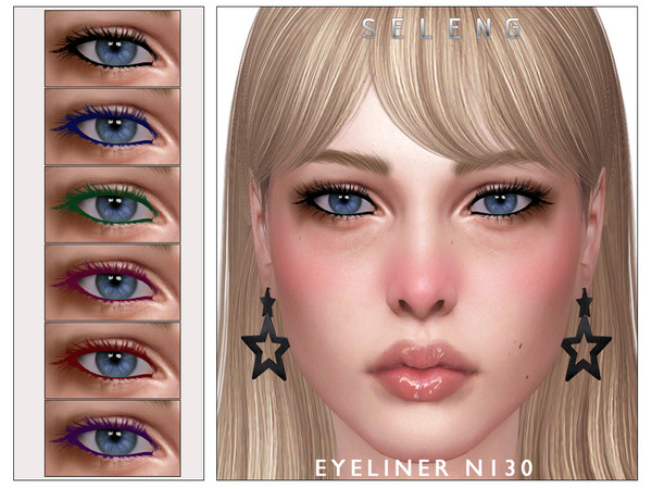 Sims 4 — Eyeliner N130 by Seleng — The eyeliner has 21 colours and HQ compatible. Allowed for teen, young adult, adult
