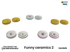 Sims 4 — kardofe_Funny ceramics_Dishes by kardofe — Group of dishes stacked in five different options