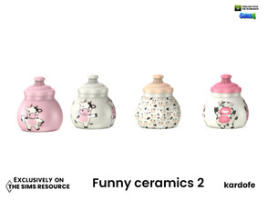 Sims 4 — kardofe_Funny ceramics_Sugar bowl by kardofe — Sugar bowl decorated with cute little cowgirls in four different