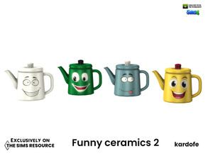 Sims 4 — kardofe_Funny ceramics_Teapot 3 by kardofe — Teapot with funny faces, in four different options