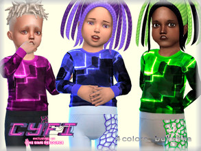 Sims 4 — CyFi  Top Cyberpunk  by bukovka — Top for babies of both sexes, boys and girls. Installed standalone. Suitable
