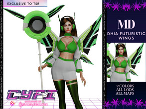 Sims 4 — DHIA FUTURISTIC WINGS by Mydarling20 — new mesh base game compatible all lods all maps 9 color The texture of