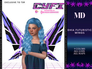 Sims 4 — DHIA FUTURISTIC WINGS CHILD by Mydarling20 — new mesh base game compatible all lods all maps 9 color The texture