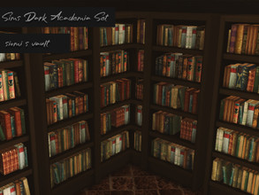 Sims 4 — Sims D Academia Set bookcase by siomisvault — Old books are always ready for you to read! Thank you for the