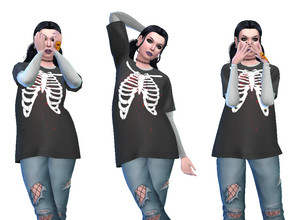Sims 4 — E-Girl T-Shirt by simsloverxyz — Skeleton t-shirt recolor