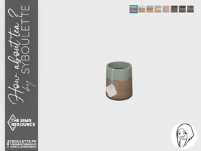 Sims 4 — How about tea - Tea cup with tea bag by Syboubou — This is a cute ceramic teacup with a teabag in it !