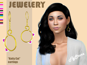 Sims 4 — "Katty Cat" earrings by FlyStone — "Katty Cat" earrings - pretty and cute earrings with