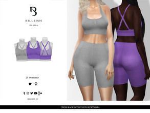 Sims 4 — Cross Back Scoop Neck Sports Bra by Bill_Sims — This top features a cross back design and a scooped neckline! -
