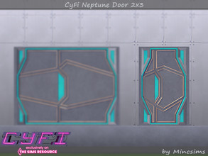 Sims 4 — CyFi Neptune Door 2x3 by Mincsims — Basegame Compatible. 6 swatches
