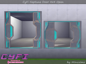 Sims 4 — CyFi Neptune Door 4x4 Open by Mincsims — Basegame Compatible. 6 swatches