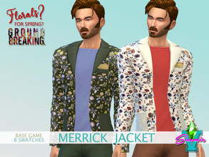 Sims 4 — FFSG Merrick Blazer with Tee by SimmieV — If a folksy floral is more your style, then the Merrick blazer is just