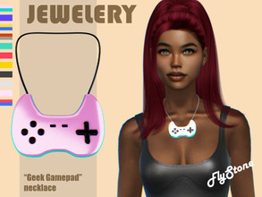 Sims 4 — Geek "GamePad" necklace by FlyStone — Geek GamePad cyberpunk gamer style necklace 11 color options
